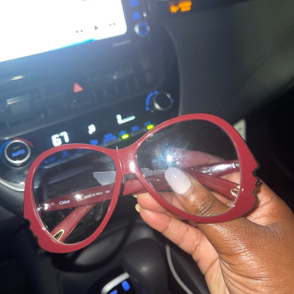 Chloe Women's Butterfly Sunglasses in the beautiful distinctive red shade - Picture 2 of 3